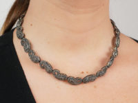 1950s Silver & Marcasite Paisley Design Collar