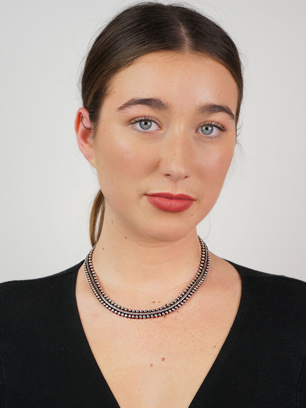 Edwardian Silver Victorian Bobble & Weave Collar
