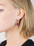 Edwardian 15ct Gold & Amethyst Pear Shaped Drop Earrings