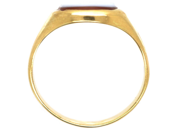 14ct Gold Signet Ring with Carnelian Masonic Intaglio