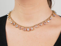 Edwardian 15ct Gold Moonstone Drops Necklace
