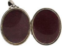 Victorian Silver Oval Locket with Buckle Design