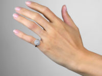 Late Edwardian 18ct Gold & Platinum, Diamond Triple Row Pave Set Cluster Ring