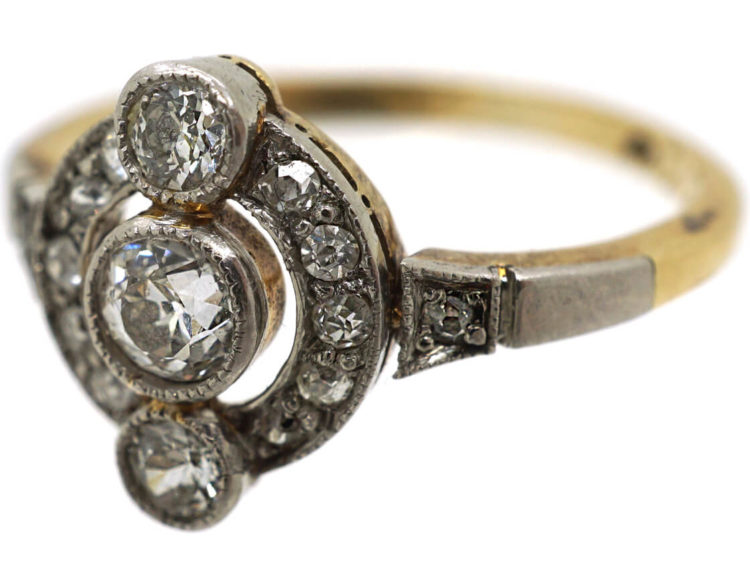 Art Deco 14ct Gold & Platinum Ring