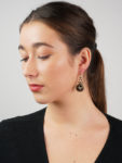 Victorian 15ct Gold Drop Earrings with Cabochon Garnet & Diamond Detail