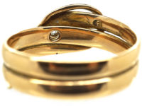 Victorian 15ct Gold Snake Ring set with a Diamond