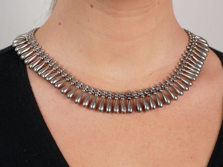 Victorian Silver Collar with Pear Shaped Drops