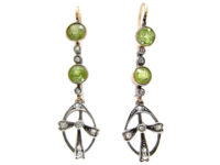 Edwardian Peridot & Diamond Drop Earrings