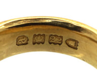 Victorian 22ct Gold Lapis Lazuli & Rose Diamond Eternity Ring