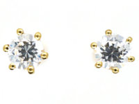 18ct Gold Small Diamond Stud Earrings