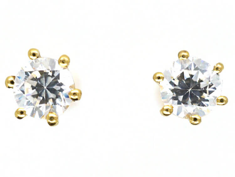 18ct Gold Small Diamond Stud Earrings