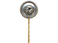 Art Deco 18ct Gold, Platinum & Mother of Pearl Tie Pin set with a Diamond