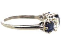 Art Deco Platinum, Sapphire & Diamond Five Stone Ring