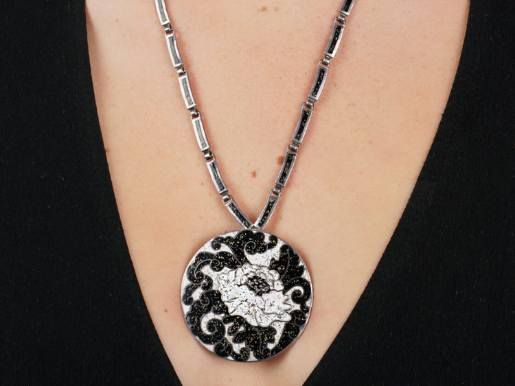 Silver & Enamel Mexican Necklace by Margot