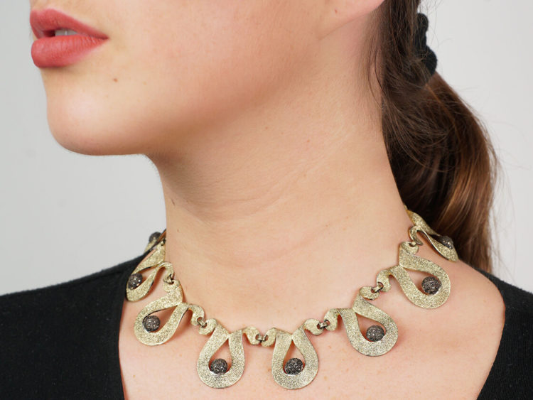 Theodor Farhner Silver Gilt & Marcasite Necklace