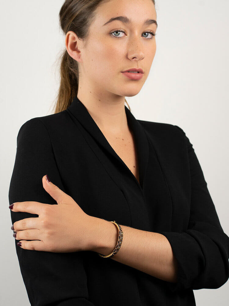 Victorian 15ct Gold & Diamond Bangle