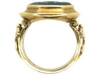 19th Century Signet Ring set with a Bloodstone Intaglio with Grapes