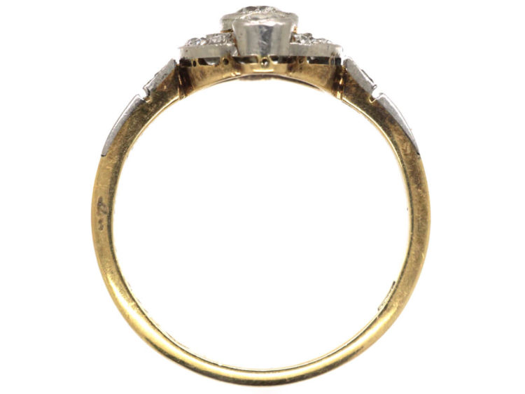 Art Deco 14ct Gold & Platinum Ring