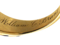 Early Victorian Royal Blue Enamel & Diamond 18ct Gold Ring
