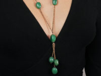 9ct Gold Aventurine Beads Necklace