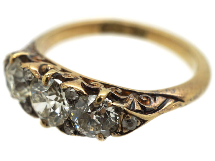Victorian 18ct Gold Three Stone Diamond Ring