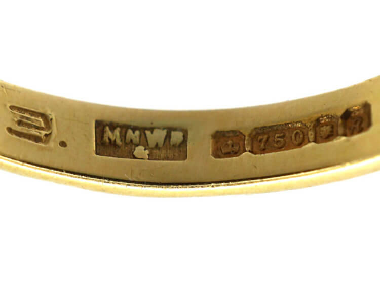 18ct Gold Emerald & Diamond Five Stone Ring made by Mappin & Webb