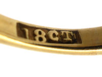 Edwardian 18ct Gold Two Stone Diamond Crossover Ring
