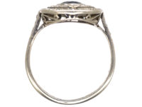Edwardian Platinum, Sapphire & Diamond Oval Double Cluster Ring