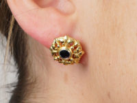 French 18ct Gold ​& Sapphire Belle Epoque Earrings