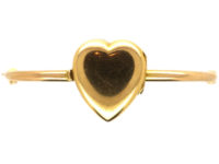 Edwardian 15ct Gold Heart Shape Locket on Bangle
