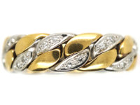 18ct White & Yellow Gold Ring set with Diamonds