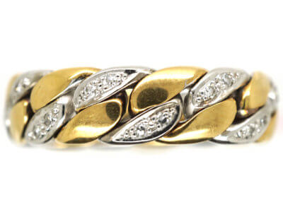 18ct White & Yellow Gold Ring set with Diamonds
