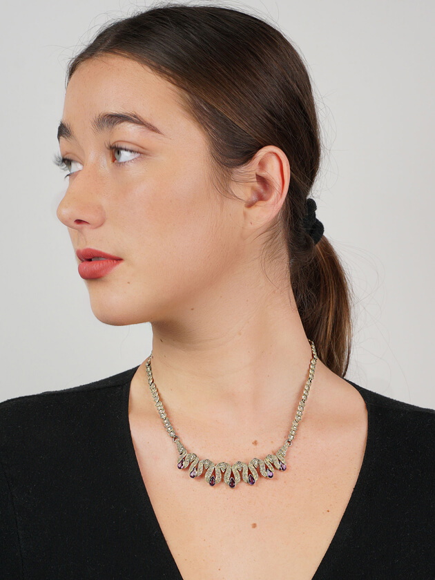 Theodor Farhner Silver Gilt & Amethyst Necklace