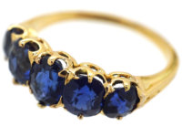 Victorian 18ct Gold & Sapphire Five Stone Ring