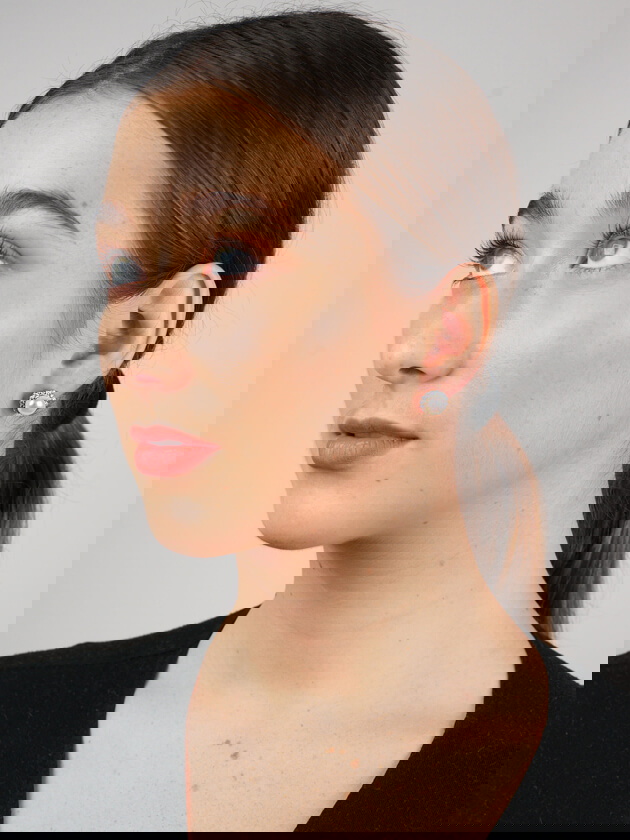 Platinum & 18ct Gold Pearl & Diamond Cluster Earrings