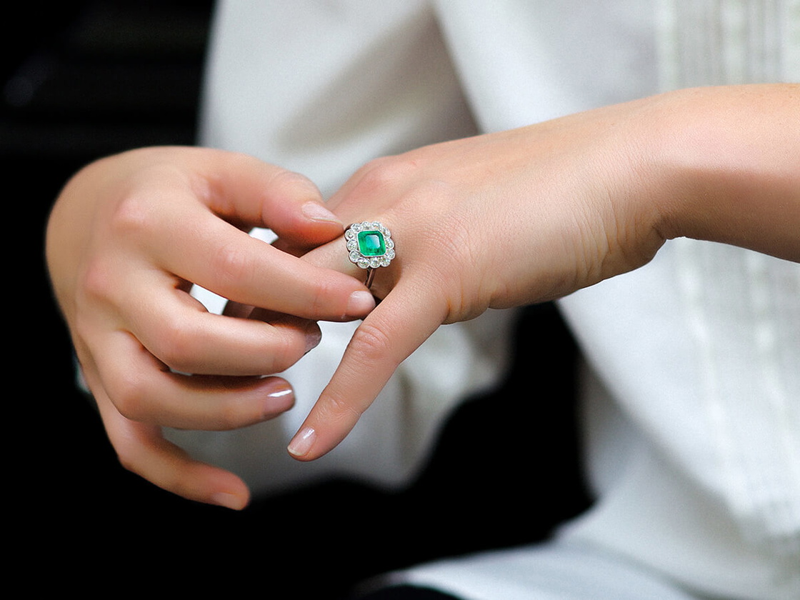 Emerald engagement ring