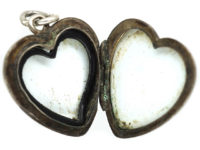 Mid Century Heart Shaped Silver Locket