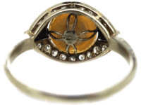 Art Deco 18ct White Gold, Onyx, Pearl & Diamond Ring