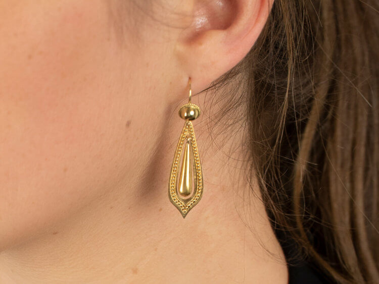 Victorian 15ct Gold Drop Earrings