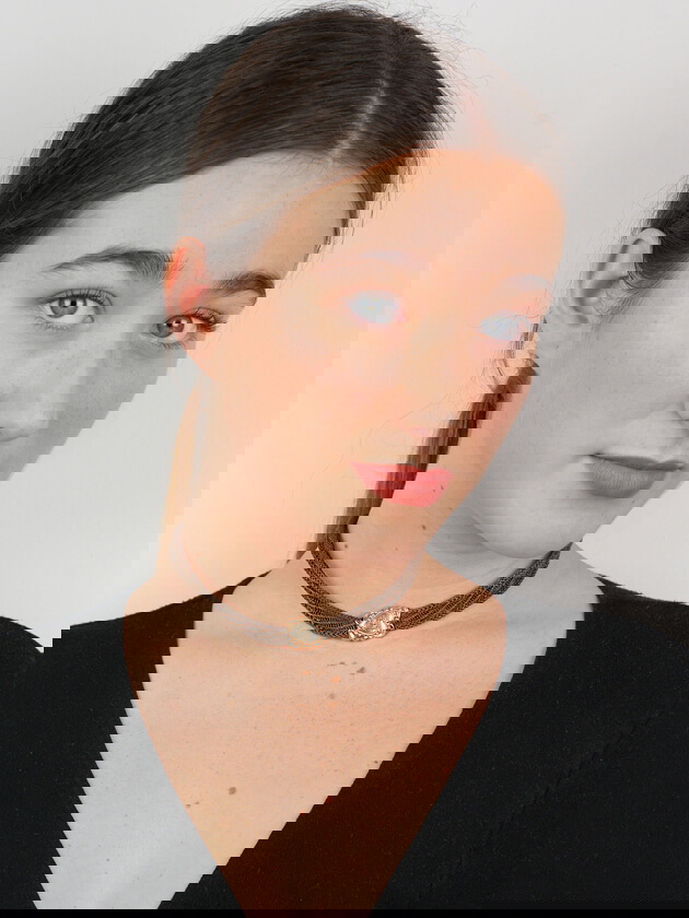 Victorian Hair & Gold Albert Chain with Heart Motif