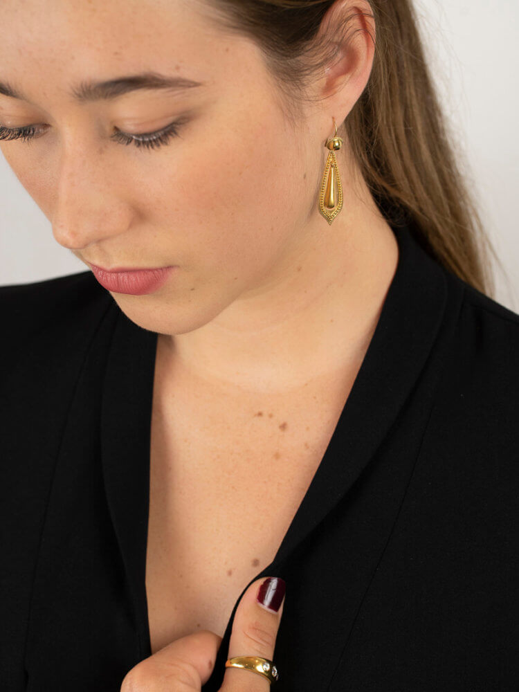 Victorian 15ct Gold Drop Earrings