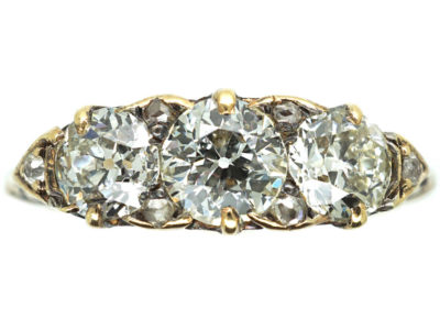 Victorian 18ct Gold Three Stone Diamond Ring