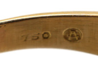 Art Deco 18ct Gold, Ruby & Diamond Geometric Ring