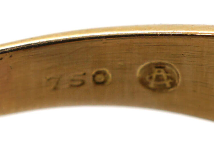 Art Deco 18ct Gold, Ruby & Diamond Geometric Ring