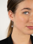 Art Deco Platinum, Sapphire & Diamond Target Design Drop Earrings