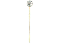 Art Deco 18ct Gold, Platinum & Mother of Pearl Tie Pin set with a Diamond
