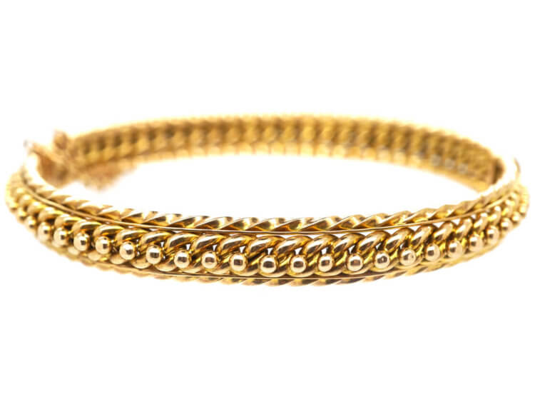 Victorian 15ct Gold Woven Design Bangle