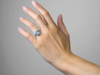 18ct Gold Aquamarine & Diamond Cluster Ring