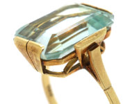 Art Deco 14ct Gold Rectangular Aquamarine Ring