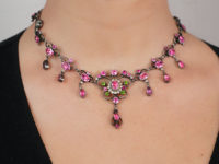 Edwardian Silver & Paste Necklace in Original Case